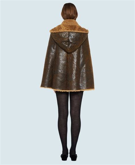 miu miu shearling camouflage cape|Miu Miu shearling.